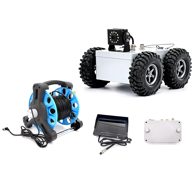 RC Tank Pipeline Inspection Wireless Video with 50 Meter Cable Moving Camera Robot Hole Scouting Shooting Detection Robotic Car