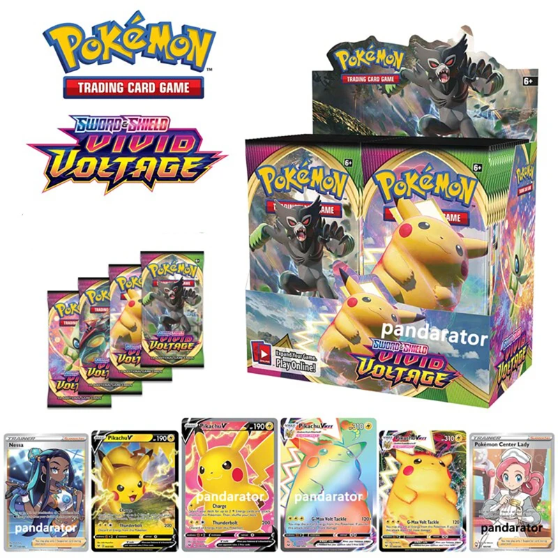 360Pcs Cards Sword Shield Vivid Voltage TCG Booster Box English Trading Card Game Collection Gifts for Kids Boys Girls Toys Set