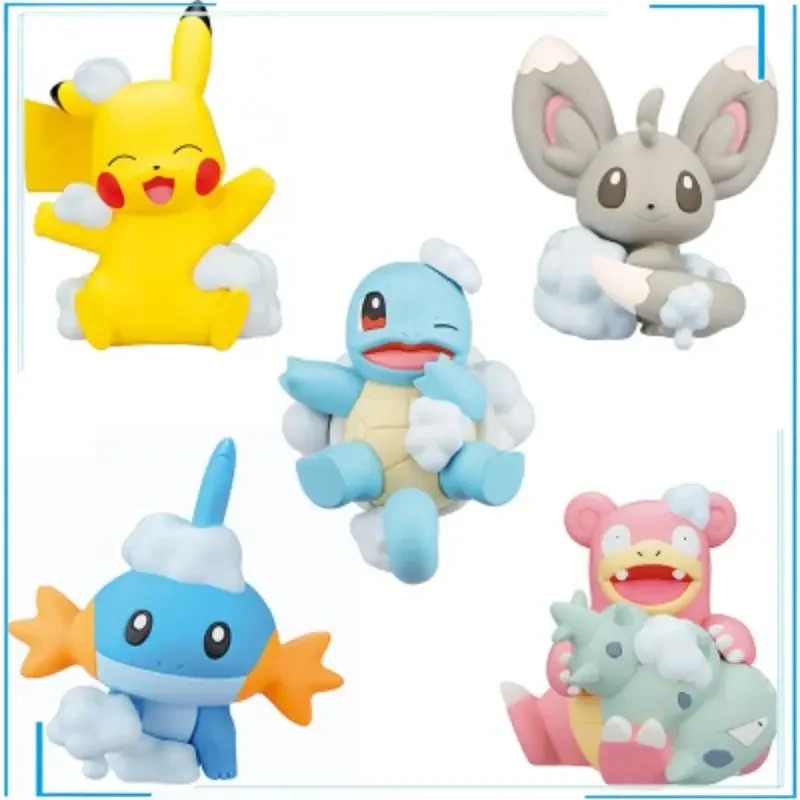 Gashapon Pokemon Pikachu Squirtle Minccino Slowbro Mudkip Japanese Action Figure Kids Toys