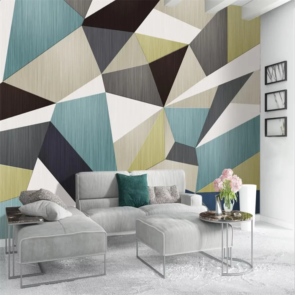 Custom murals grey and white geometry mural wallpaper for bedroom living room Landscape  background wall paper home decoration