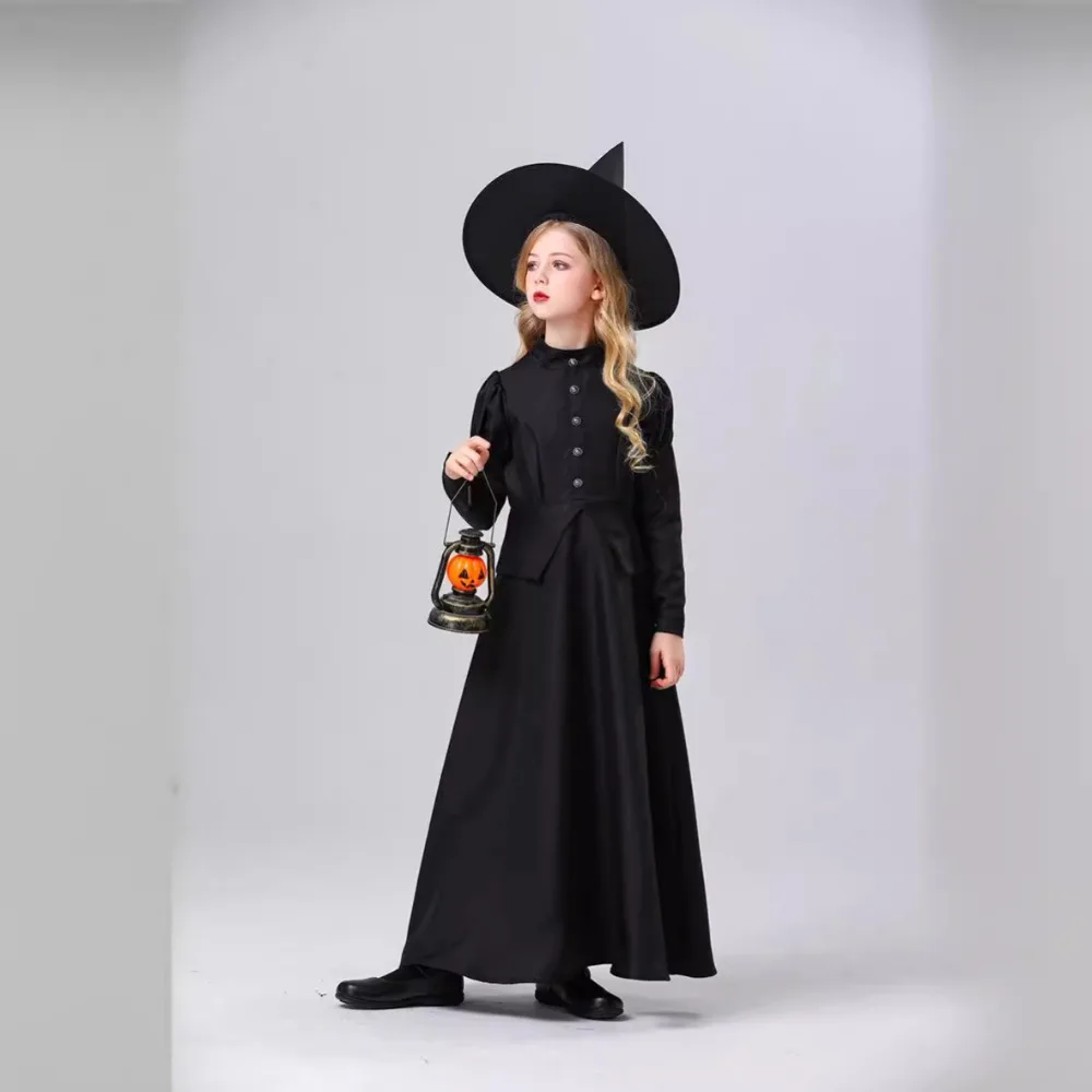 Halloween Kids Witch Costume for Girls - Witch Cosplay Outfit for Masquerade Party