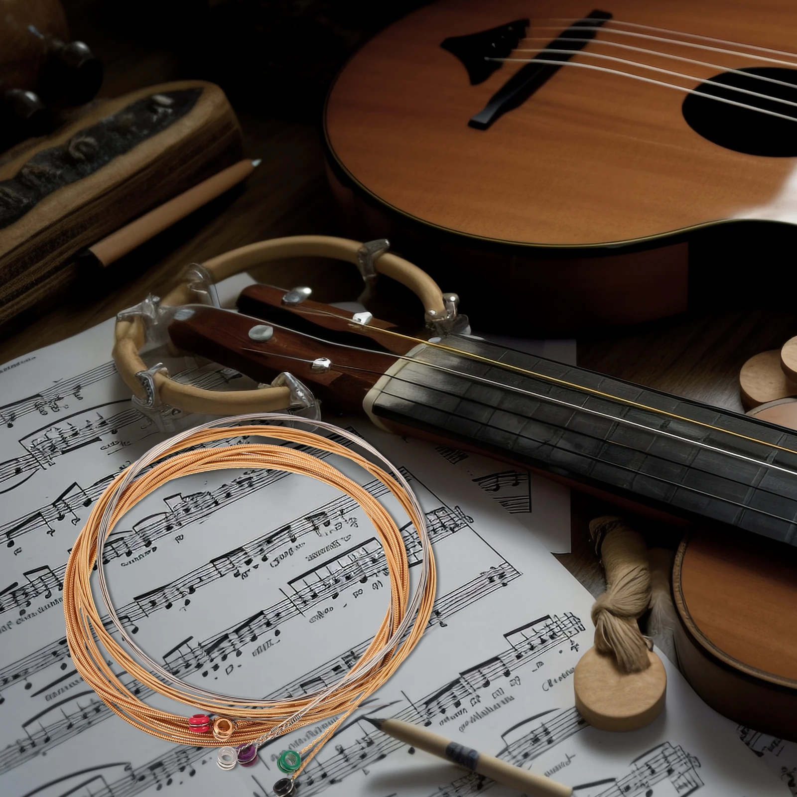 

6 Pcs Folk Guitar String Set Music Instrument Parts Classic Acoustic Accessories