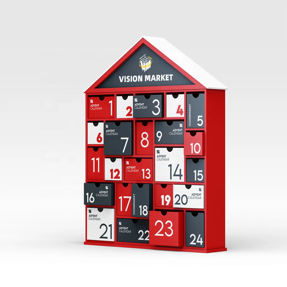 Customized queryCustom Design Advent Calendar Empty  Cardboard Paper Packaging Christmas Advent Calendar Box for Gift Beauty Cos