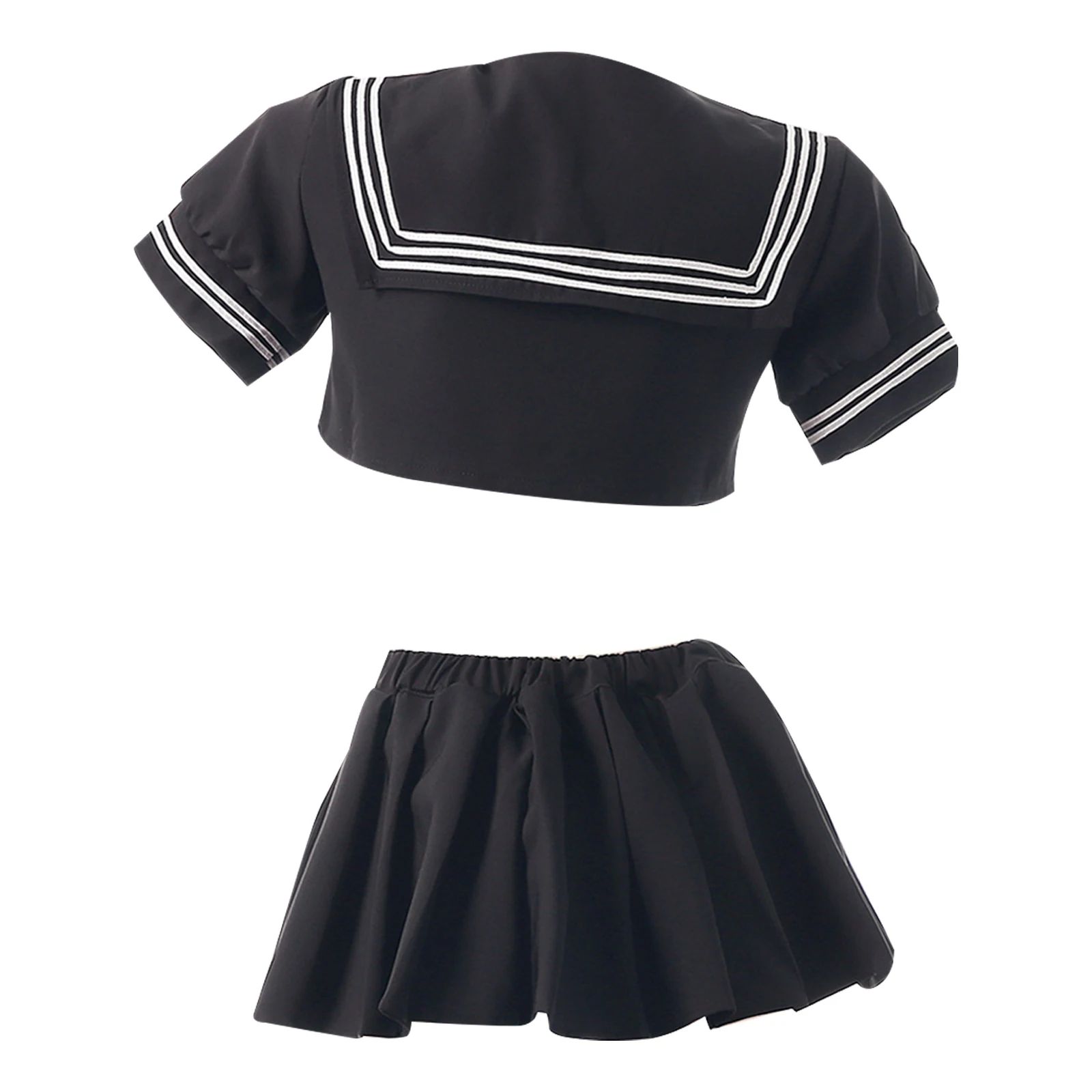 Наряд школьницы для женщин, японская униформа JK для косплея, укороченный топ с короткими рукавами, плиссированная мини-юбка и бант, необычный комплект нижнего белья