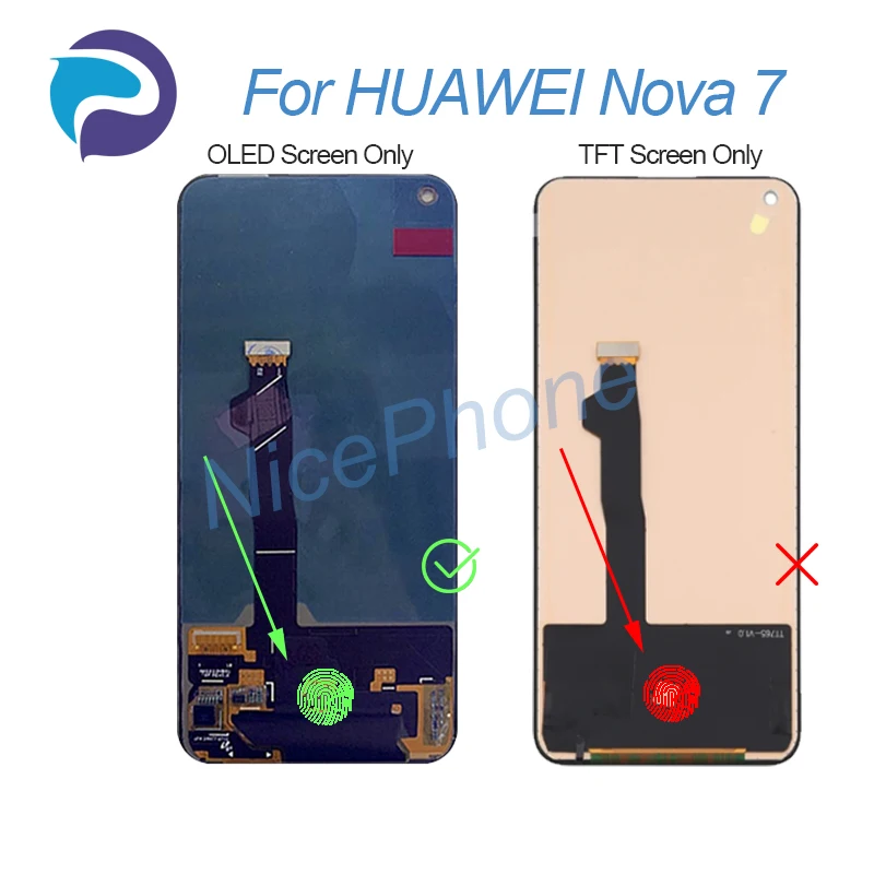 for HUAWEI Nova 7 5G LCD Screen + Touch Digitizer Display 2400*1080 JEF-AN00, JEF-NX9, JEF-AN20 NOVA 7 5G LCD Screen display