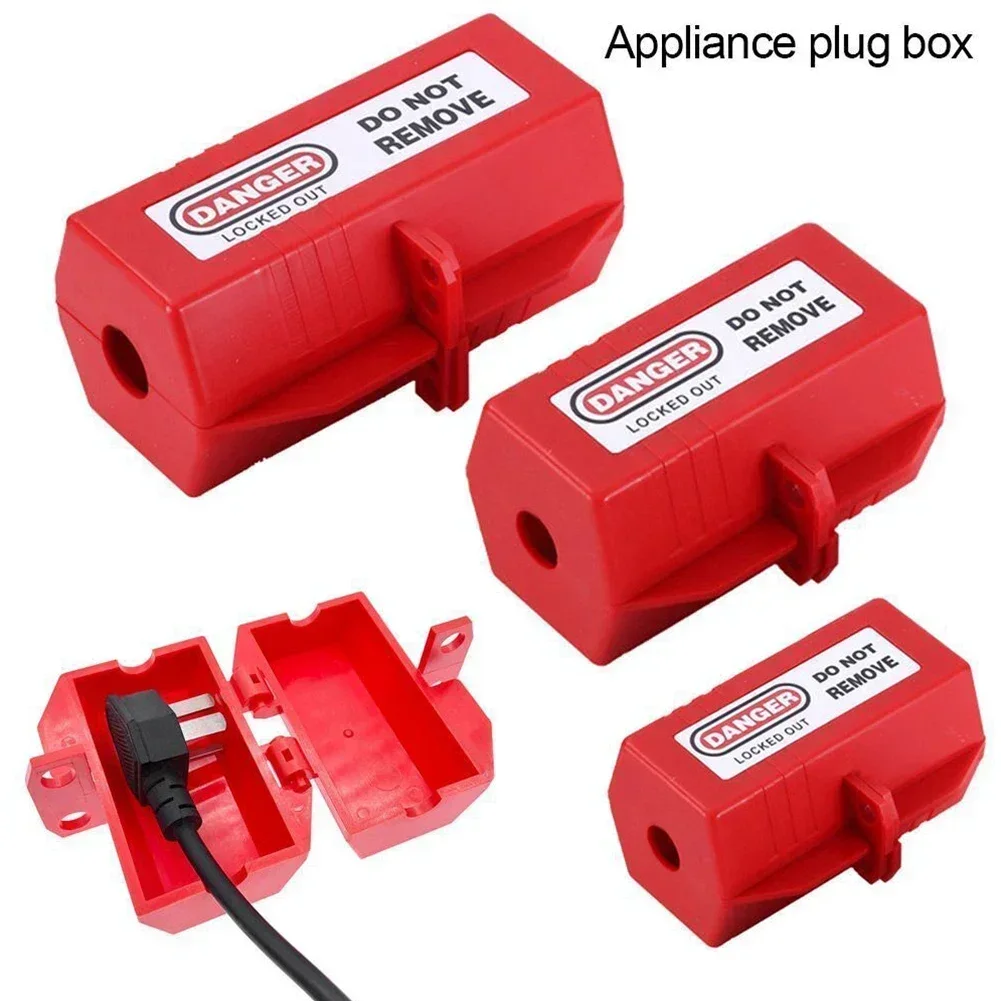 Lock Plug Lock Box Electrical Plug Plastic Tag Out Plug Power Lock S/M/L Engineering Industrial Plug Lock Lockout Box