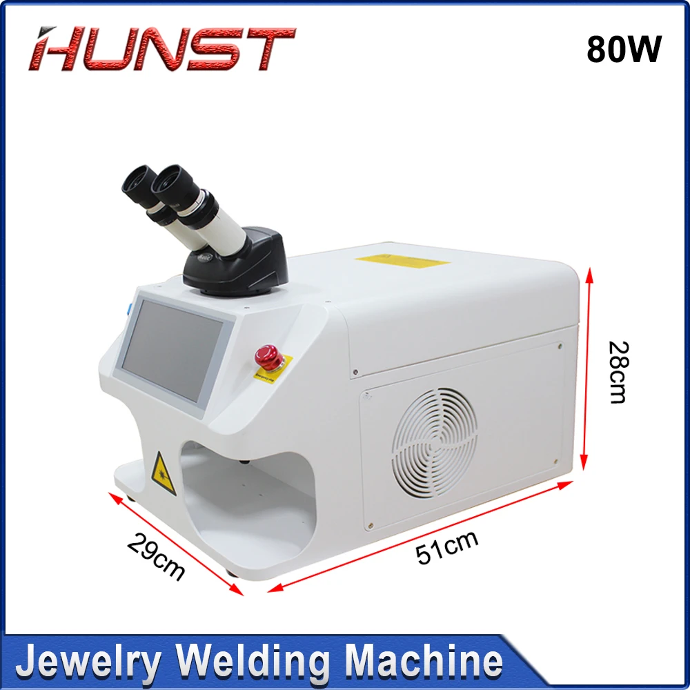 Hunst Jewelry Laser Welding Machine 80W Portable Mini Fiber Laser Welder For Gold Silver Titanium Metal Ring Necklace Welding