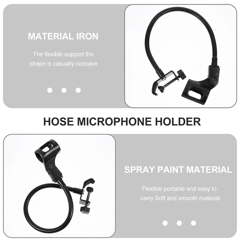

2Pcs Universal Flexible Microphone Stand Holder Adjustable Clip for Podcasting Broadcasting Recording Online Meeting