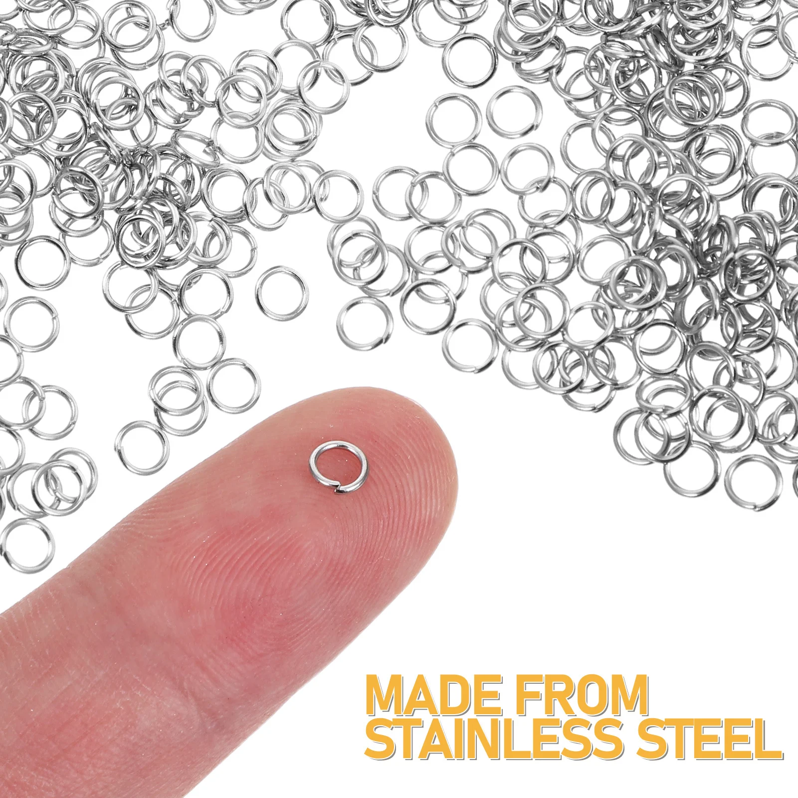 800Pcs Stainless Steel Jump Rings 4Mm Open Connectors Jewelry Findings for Necklace Layering Earrings Keychains