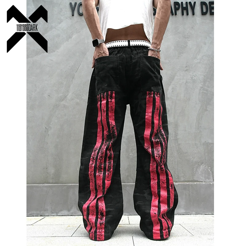 

Мужские винтажные камуфляжные брюки-карго, потертые потертые джинсовые брюки, брюки в стиле гранж, уличная одежда Y2K, джинсы-карго