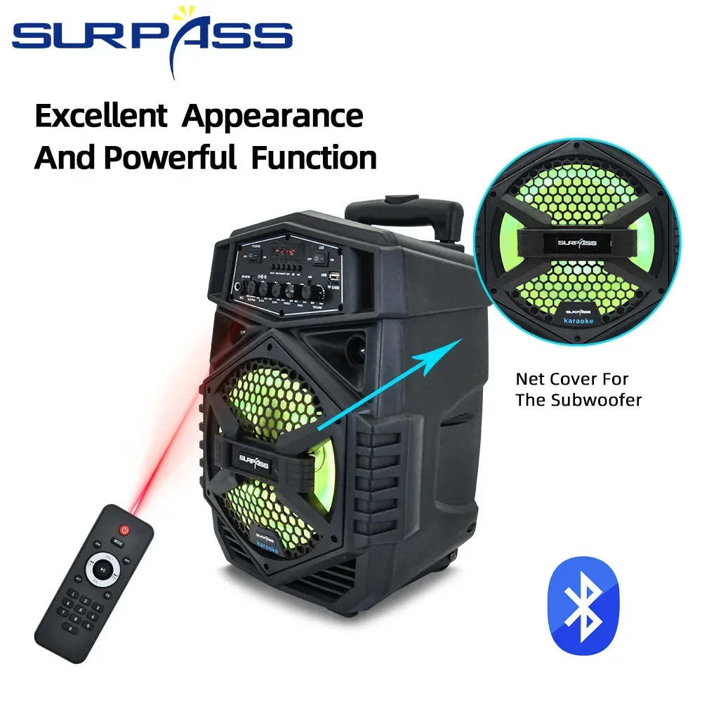 Мощные Bluetooth-колонки для аудитории Портативный динамик Караоке-машина Батарея Громкая звуковая коробка Тележка AudioCenter MusicSupport FM