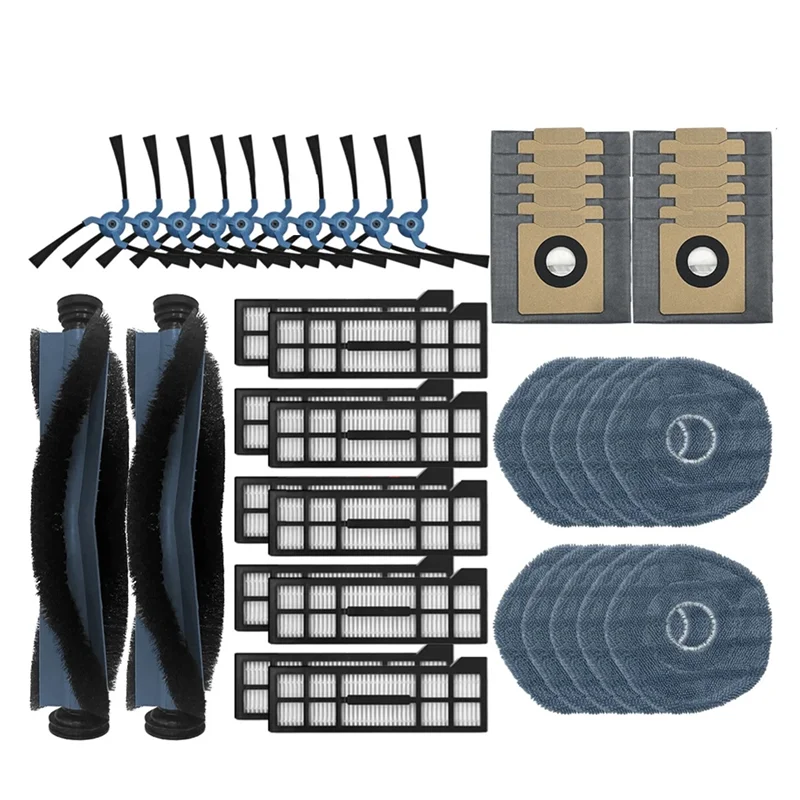 

B98A-Compatible For Eufy X10 Pro Onmi Replacement Main Side Brush HEPA Filter Mop Pads Dust Bags Spare Parts Accessories