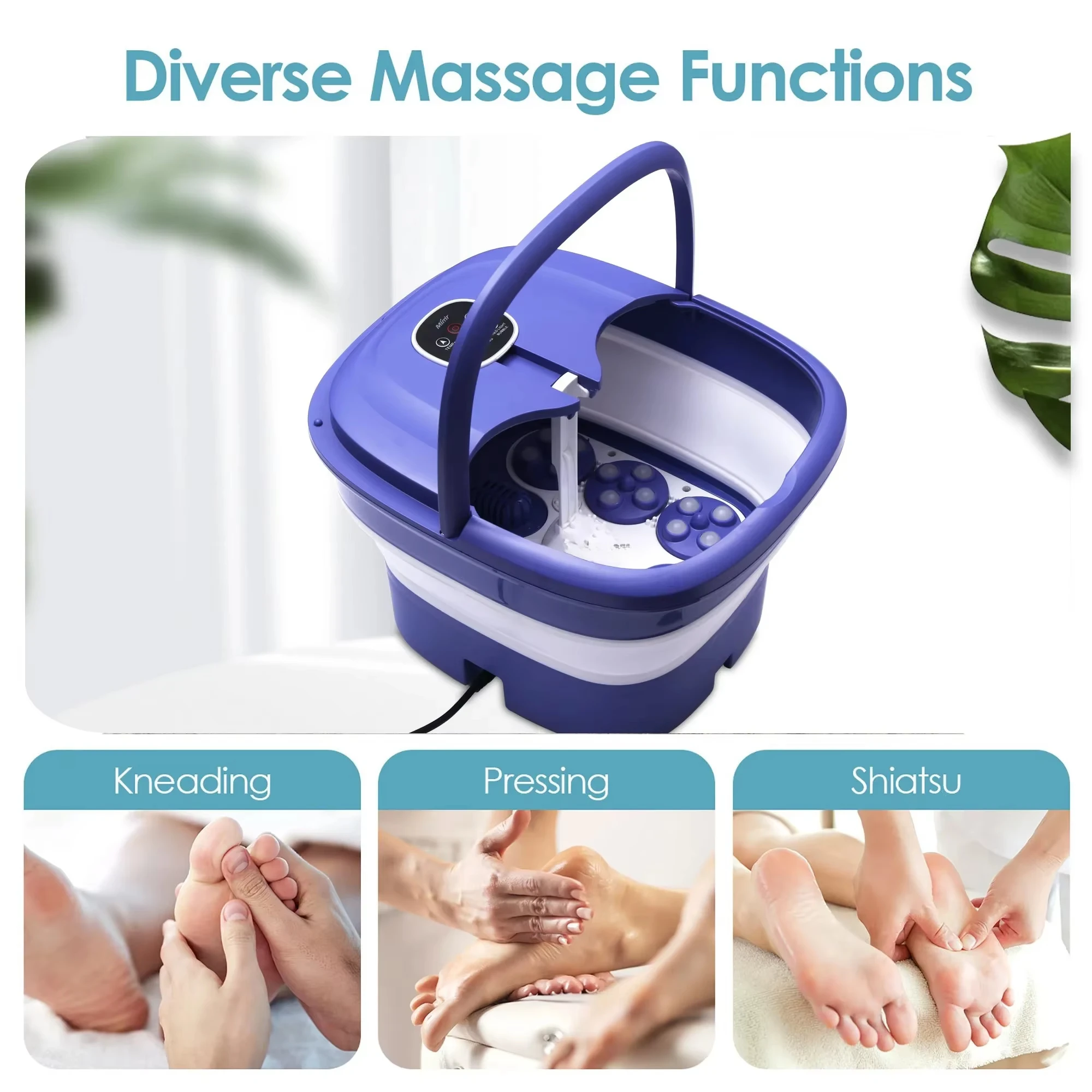 Trending Products 2024 New Arrivals Fast Heating Collapsible Foot Spa For Foot Bath Massager With Automatic Massage Rollers