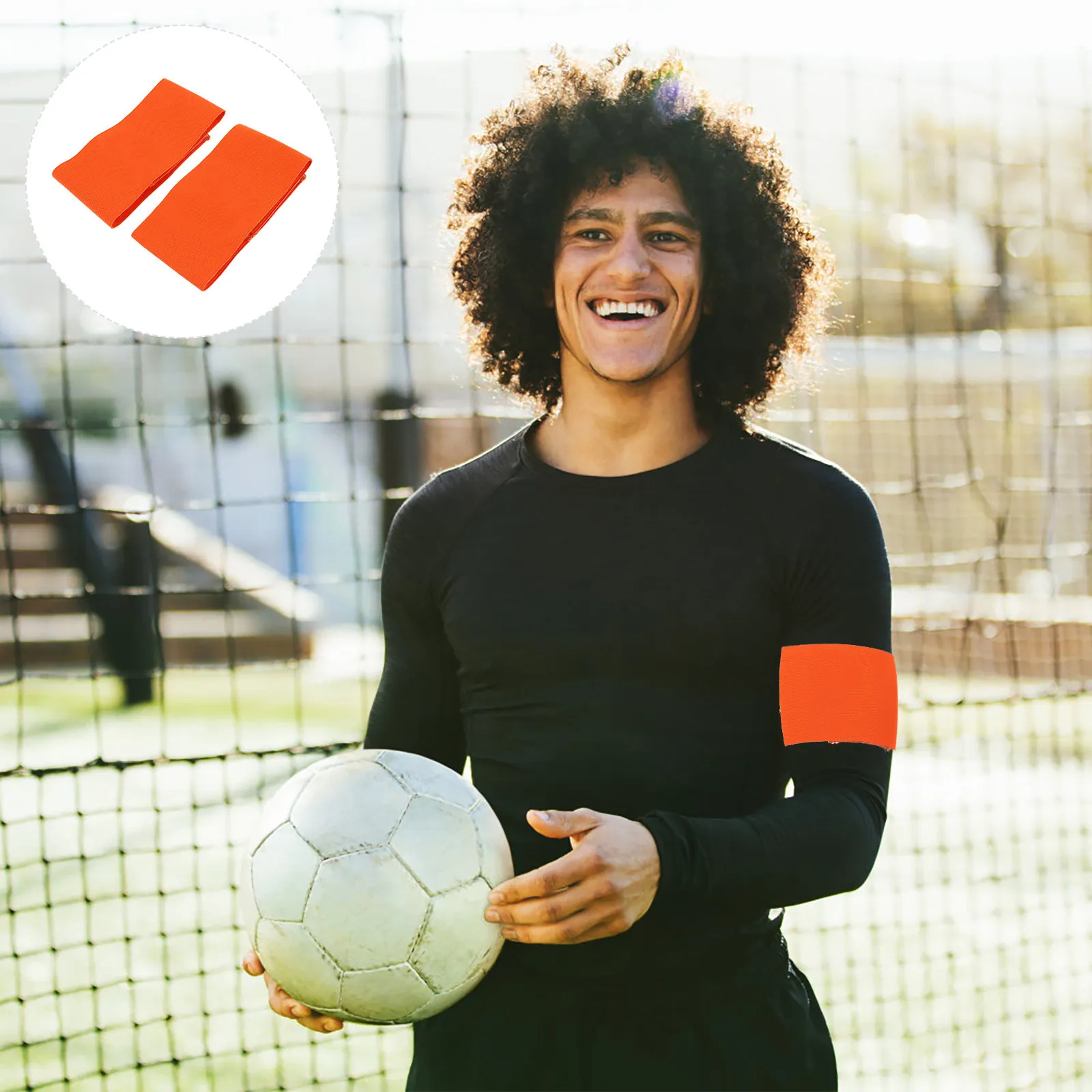 

2Pcs Football Team Leader Arm Bands Captain Armbands Portable Washable Elastic Sports Accessories for Soccer Match