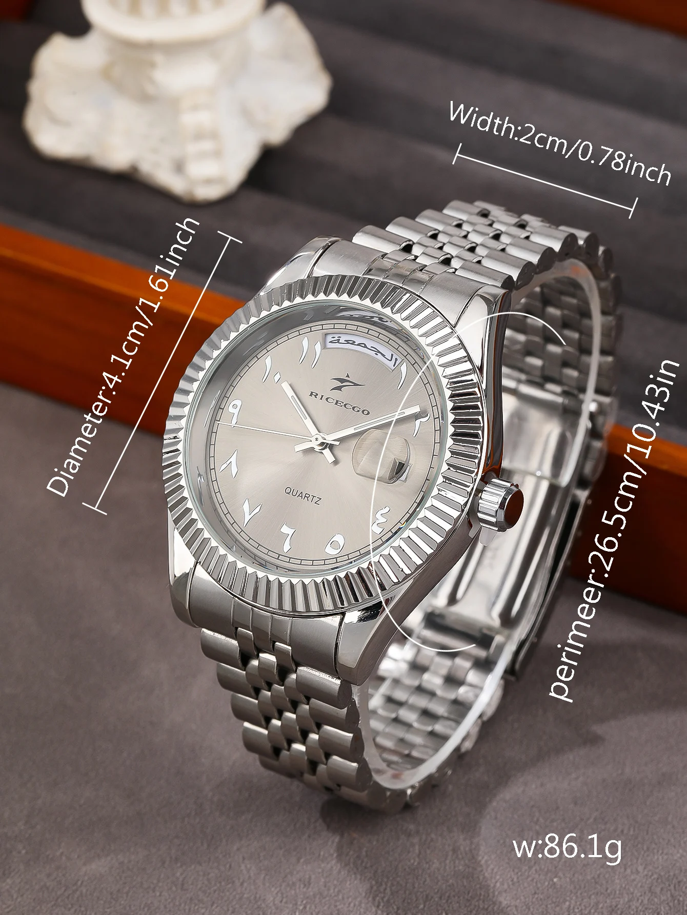 Business Mens Watches Stainless Steel Luxury Quartz Movement Wristwatch Clock Casual Chronograph for Holiday Couple Gift