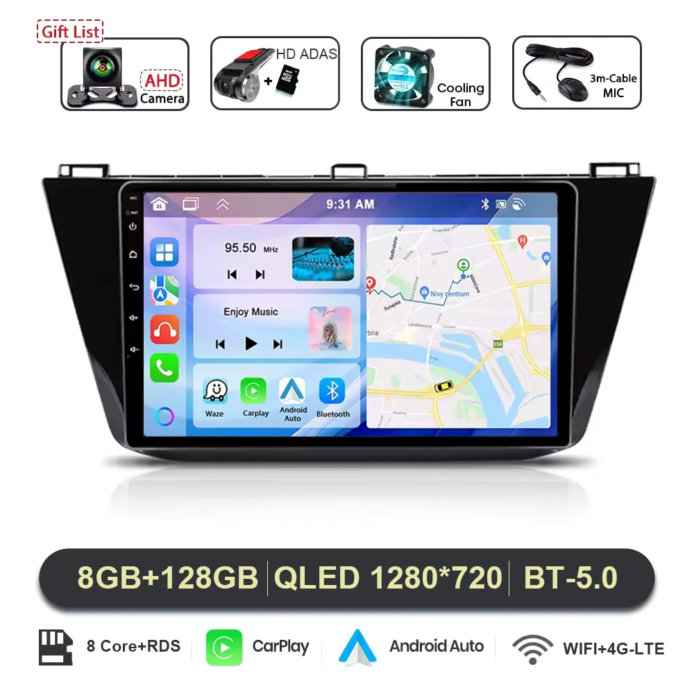 Android 15 Carplay Auto Radio Voor Volkswagen Tiguan 2 Mk 2016 2017 2018 2019 Multimedia Video Player Navigatie GPS stereo