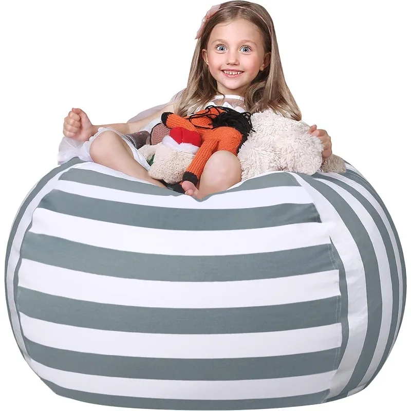 

Wekapo Stuffed Animal Storage Bean Bag Chair Cover for Kids | Stuffable Zipper Beanbag for Organizing Children Plush Toys Large