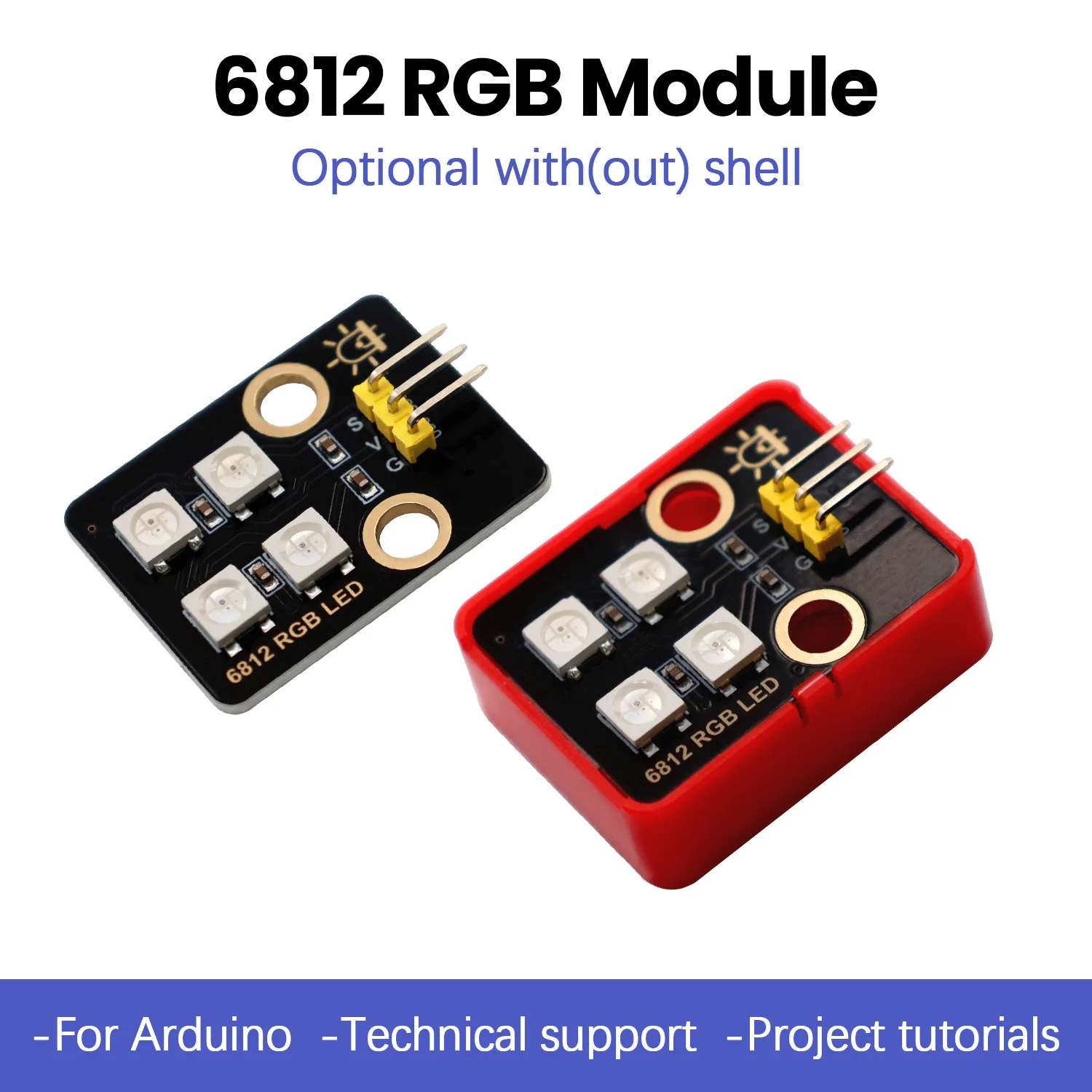 6812 RGB Module DIY Compatible With Arduino Raspberry Pi /Micro bit/ LEGO Built-in SMD 5050 RGB LED Electronic Building Blocks