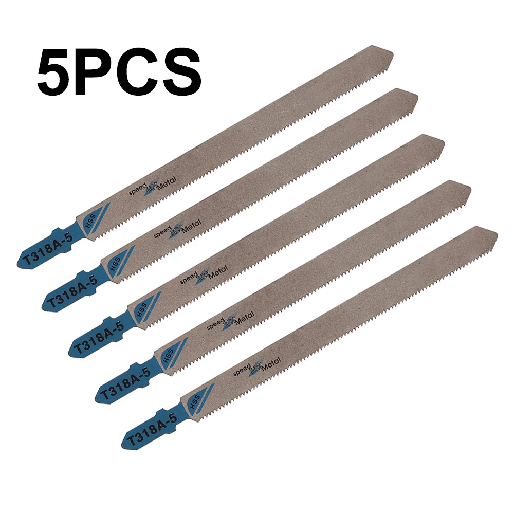 5pcs HCS Jig Saw Blade 132mm T318A Carbide Grain T-Shank Jigsaw Blades Ceramic Tile Cutting Tool Electric Garden Tools