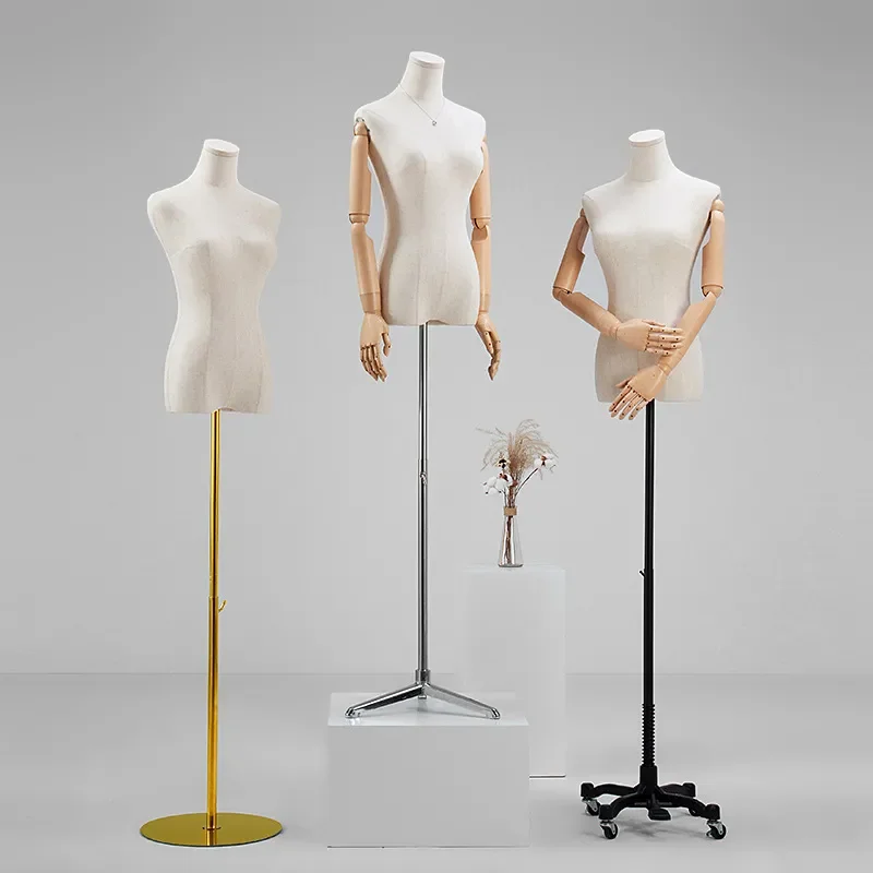 Korean Style Small Bust Female Mannequin Torso Dress Form for Clothing Store Window Display Rack Shop Decor Props