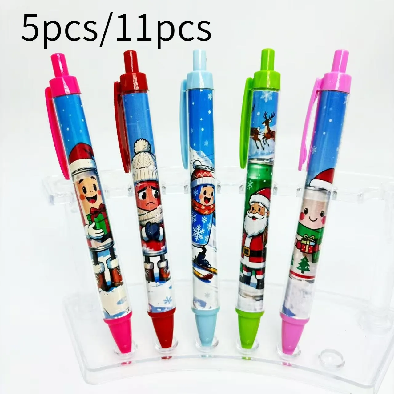5Pcs/11Pcs Creative Can-Themed Ballpoint Pens Christmas Series Ballpoint Pens Student Writing Pens