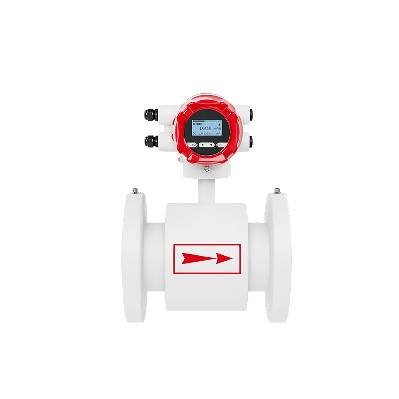 Industrial Intelligent Integrated Electromagnetic Flow Meter Pipe Sewage Wastewater Slurry Flow Sensor DN15 DN200 Flange Type