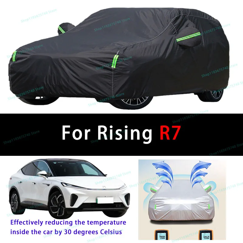 For Rising Auto R7 Summer Full Car Covers Outdoor Sun uv Protection Dust Cooling Protective Auto Protective Cover