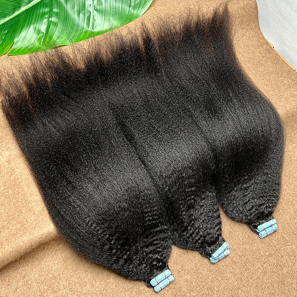 غريب مستقيم بولي Tape الشريط في وصلات الشعر غير مرئية سلس بولي Skin لحمة الجلد اليد تعادل المواد اللاصقة 4x0.8 سم 100% شعر بشري لعذراء