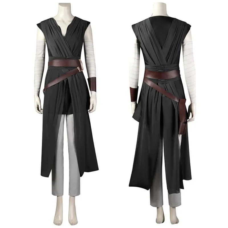 Star Jedi Warrior Rey Cosplay Costume Women Top Pants Belt Accessories Full Set The Force Awakens Role Play Suit Halloween Party