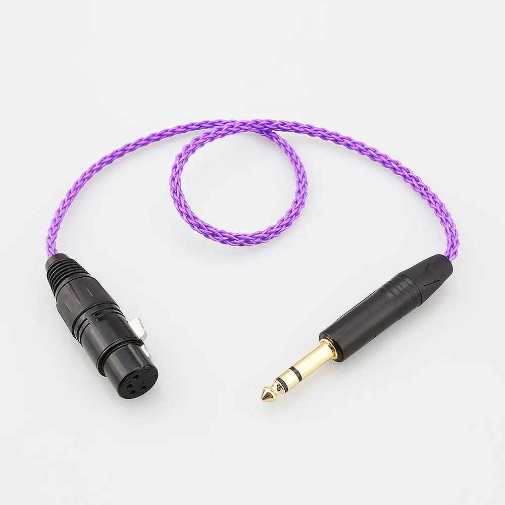 Audiocrast HIFI 6.35mm 1/4 męski na 4-Pin XLR żeńskie zrównoważony podłączyć TRS Adapter Audio kabel 6.35mm do kabla Audio XLR