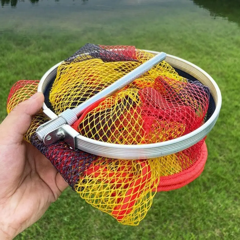 

Foldable Portable Fishing Nets 90/150/200cm Depth Quick-drying Shrimp Cage Basket Anti-jump Ring Edge Fish Mesh Bag Fishing Tool