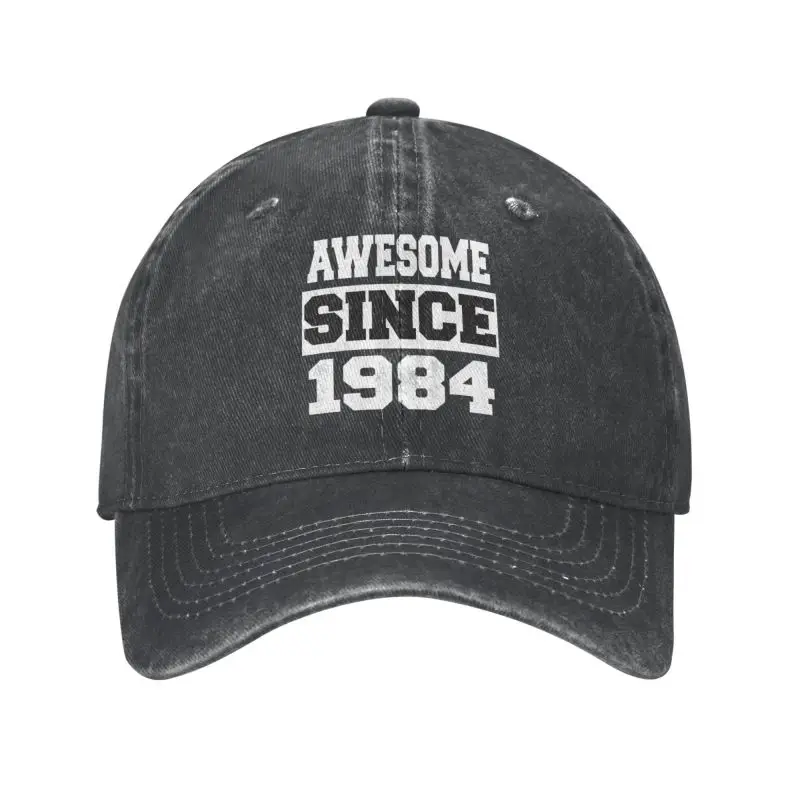 

Custom Fashion Cotton Awesome Since Born In 1984 Birthday Gift Baseball Cap for Men Women Custom Adjustable Adult Dad Hat Spring