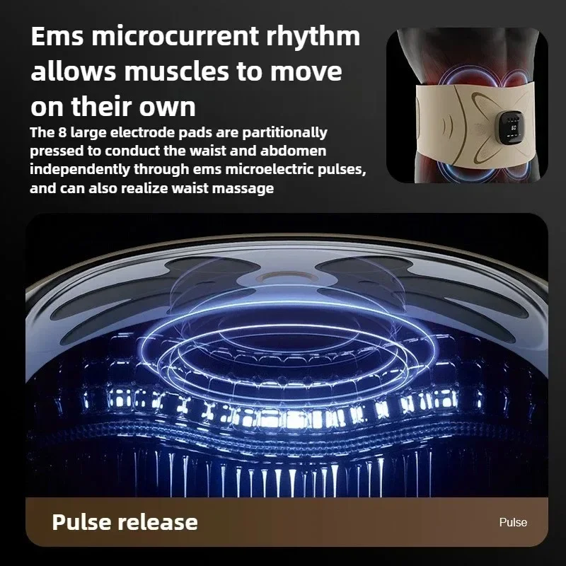 الخصر التخسيس EMS مايكرو الحالي حزام اللياقة البدنية نبض مدلك فقدان الوزن تشكيل الجسم البطن الإغاثة أداة جديدة قابلة للشحن