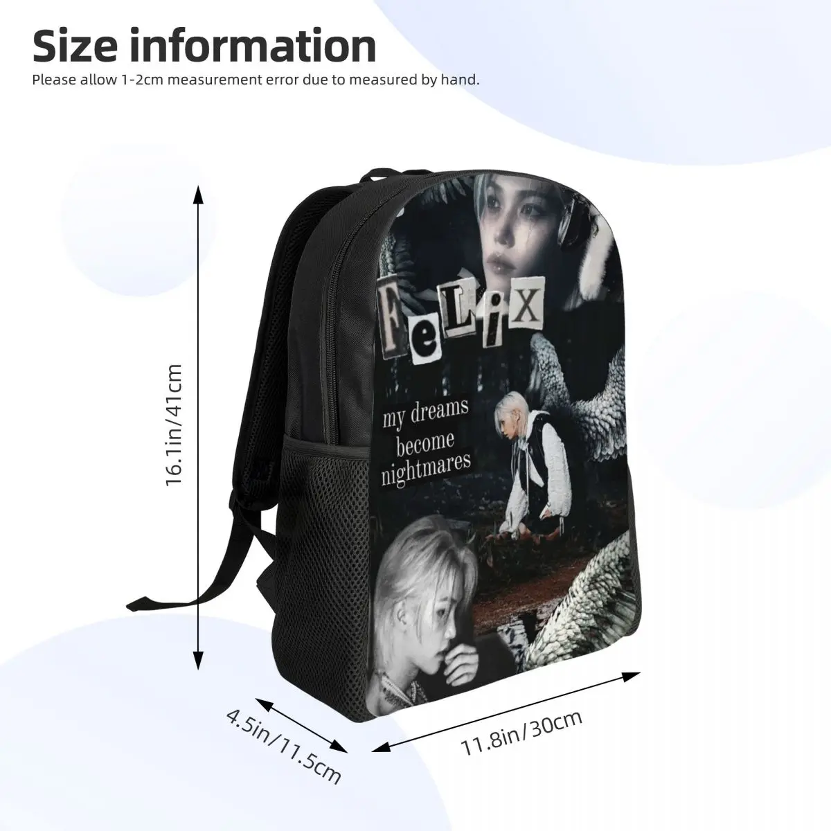 FELIX Korean Kpop Singer Backpack Hot Sale Daypack Large Capacity Boys Girls BookBag School Bag Shoulder Bags for Men Women