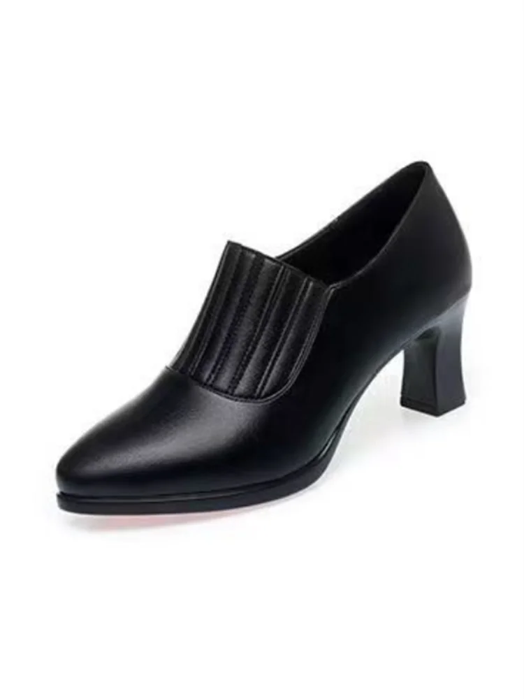 Botas Femininas Women Cool High Quality Black Patent Leather Spring & Autumn Slip on Boots Lady Casual High Heel Ankle Boots B96