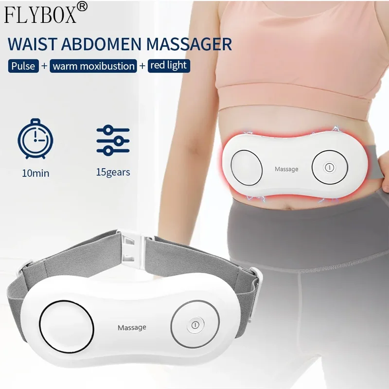 

EMS Pulsed Waist Abdomen Massager Hand Kneading Lumbar Relieve Menstrual Pain Uterus Cold Moxibustion Hot Compress Massager