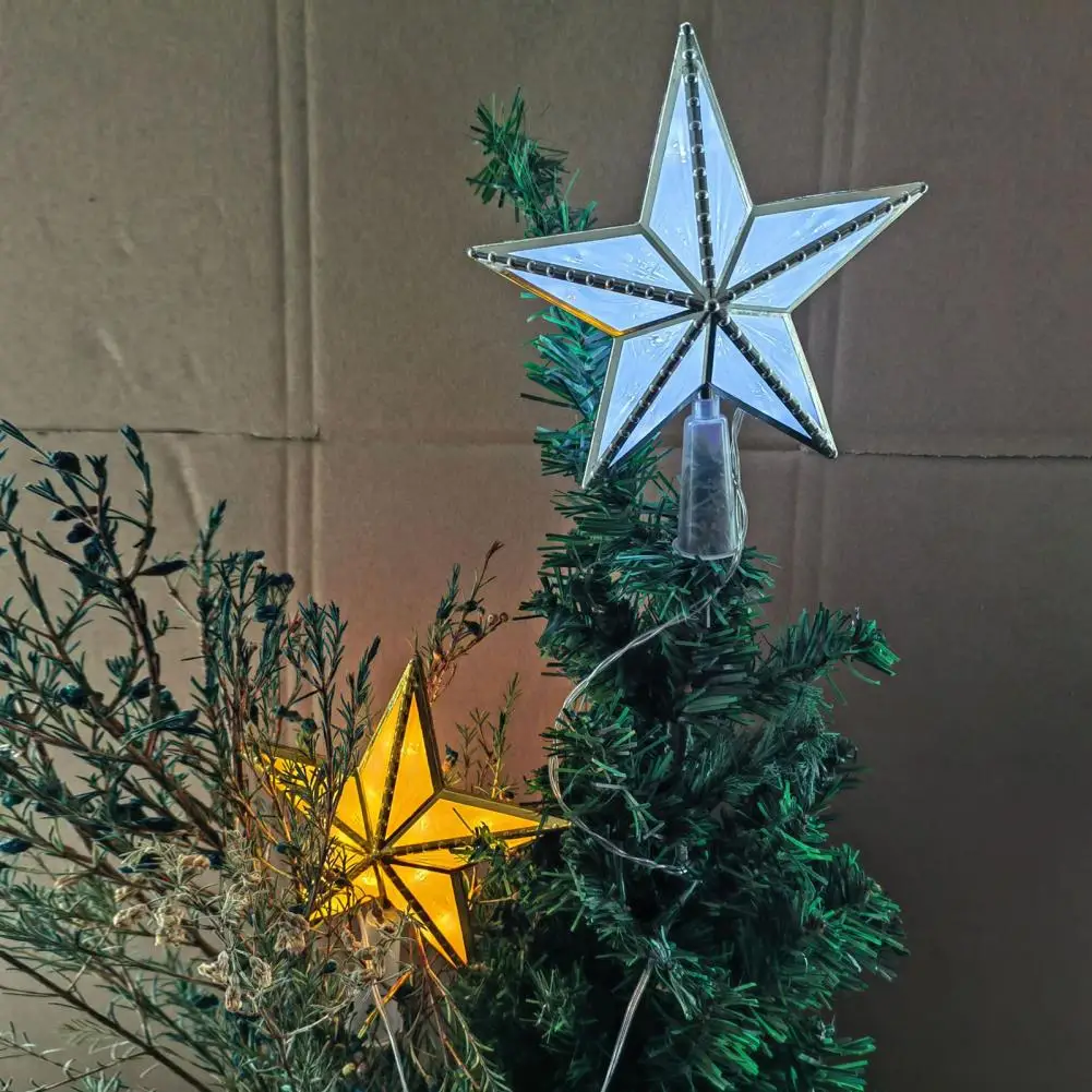 

Christmas Tree Topper Star Waterproof Soft Lighting Battery Powered LED Glowing Five-Pointed Star Light Xmas Tree Lamp