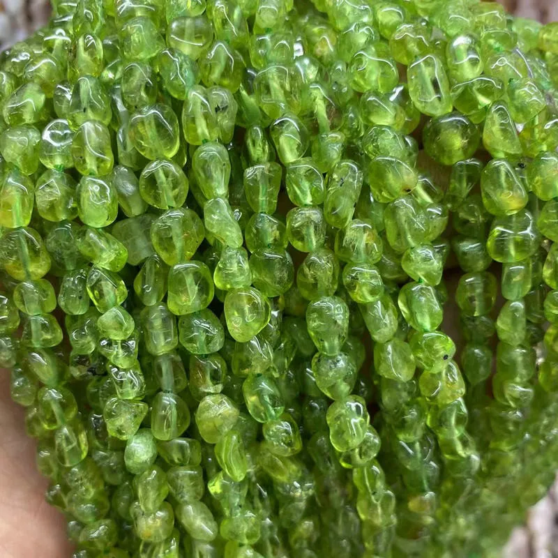 

loose beads 4-6mm Peridot green baroque 37cm for DIY jewelry making FPPJ wholesale beads nature