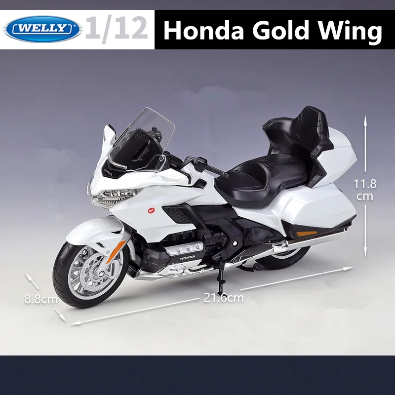 Welly 1:12 HONDA Gold Wing Alloy Racing Motorcycle Model Simulation Diecasts Metal Touring Motorcycle Model Childrens Toys Gift