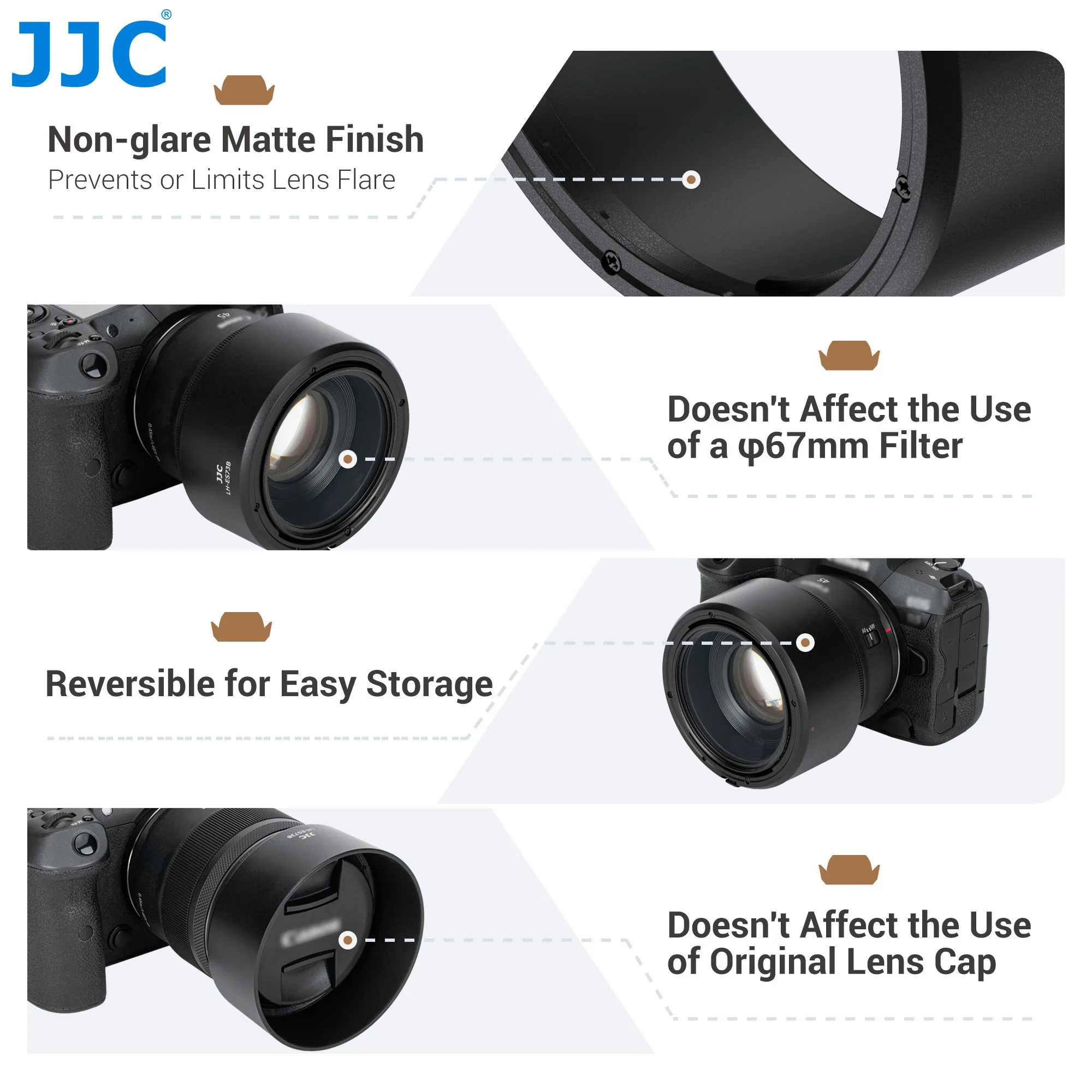 Canon ＥＦLENS JJC ES-73B Lens Hood for Canon RF 45mm F1.2 STM