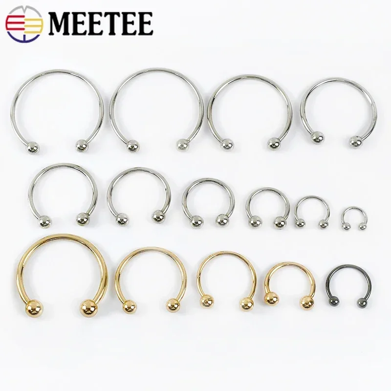 5/10Pcs Meetee 15-60mm U-shape Metal Buckles Ring Double Screw Buckle Swimwear Bra Shoes Clothes Adjust Hook Button Accessories