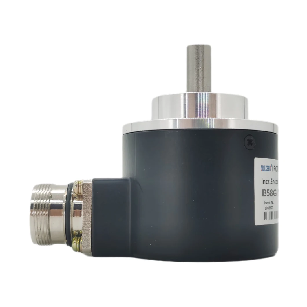 ABILKEEN RVI58 Series 6/8/10MM Solid Shaft 58MM Incremental Electrical Rotary Encoder 100~4096P/R with 12 Core Aviation Socket