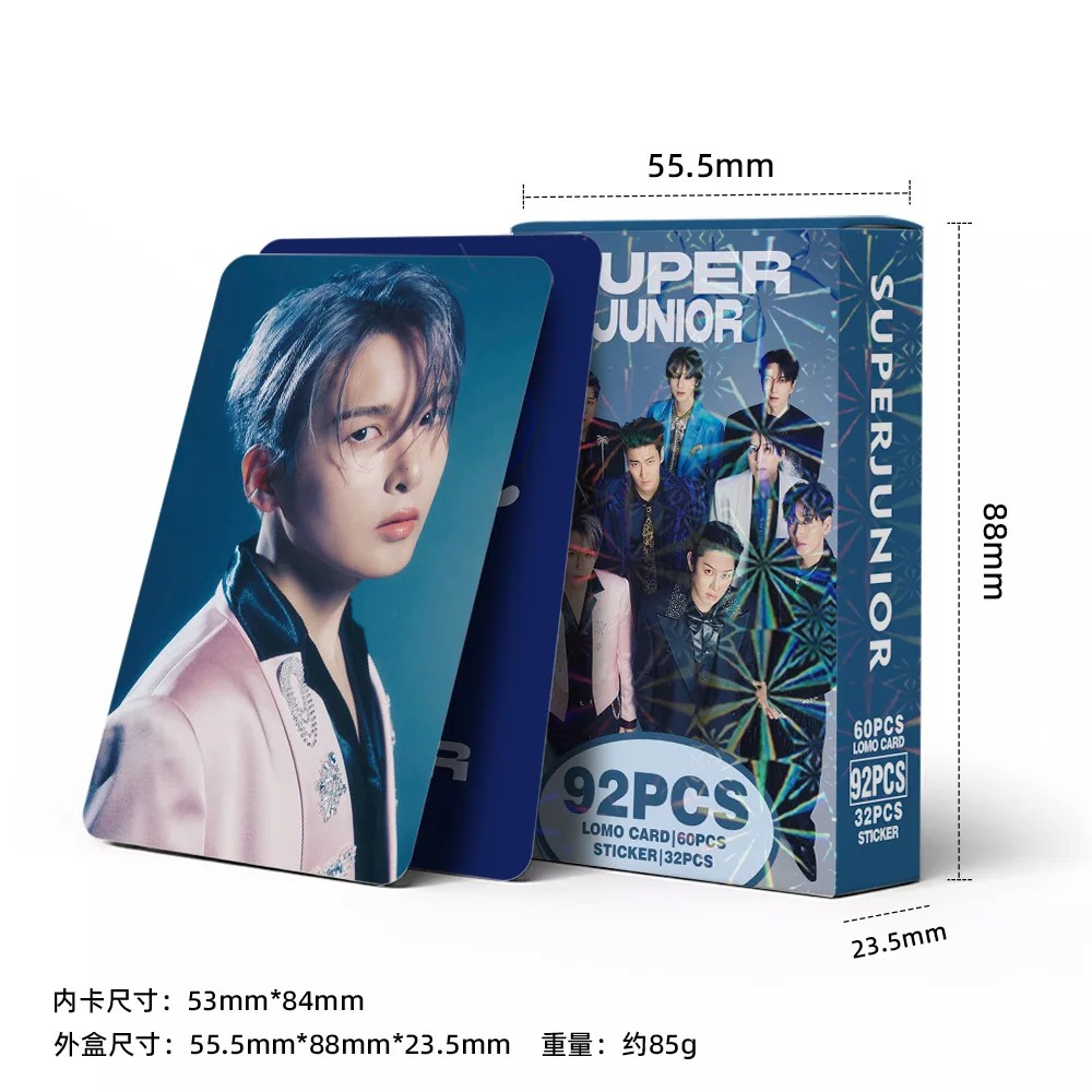 92 ピース/セット Kpop アイドル SUPER JUNIOR 新シリーズロモカード LeeTeuk HeeChul HD プリントフォトカードステッカー DongHae EunHyuk ファンギフト