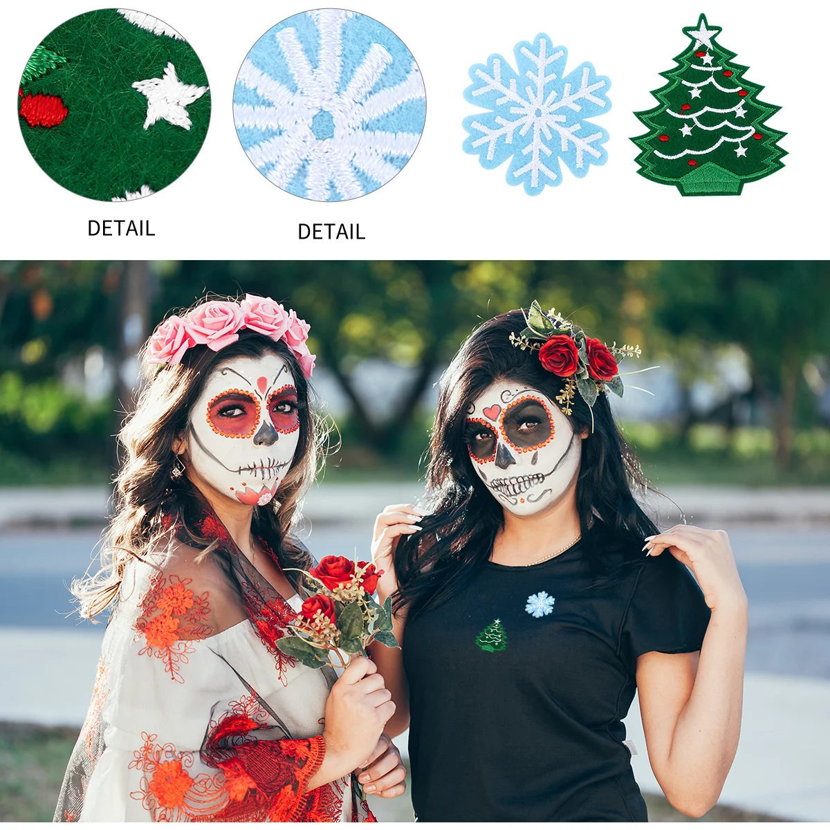 

20pcs Embroidered Patch Christmas Applique Iron On Sew Non-Woven Polyester Patches For Clothes Holiday Decor Kids Women Fashion