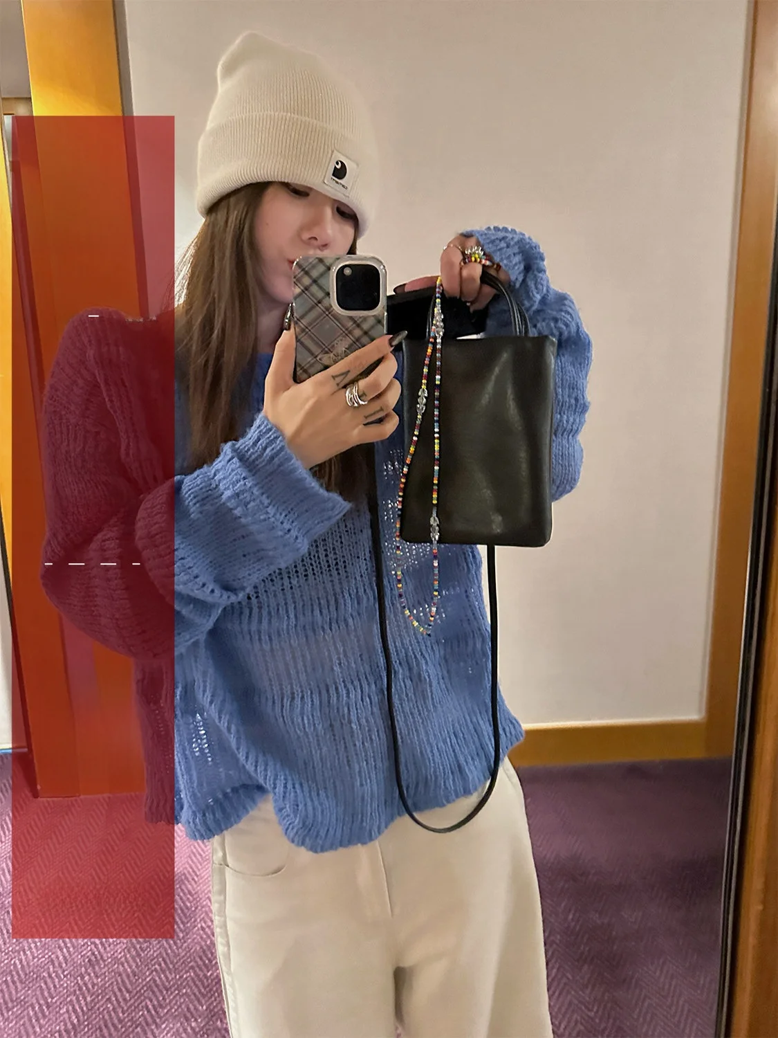 

D YANGJUN Lazy Feel Long Sve Knitted Sweater Women's round Ne Hollow out Autumn New Sle Commute Sle Color