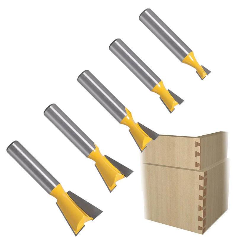 XHYkern 8mm Shank Dovetail Router Bit, Carbide Milling Cutter for Wood Drawer & Box Dovetail Joint Making, MDF Plywood