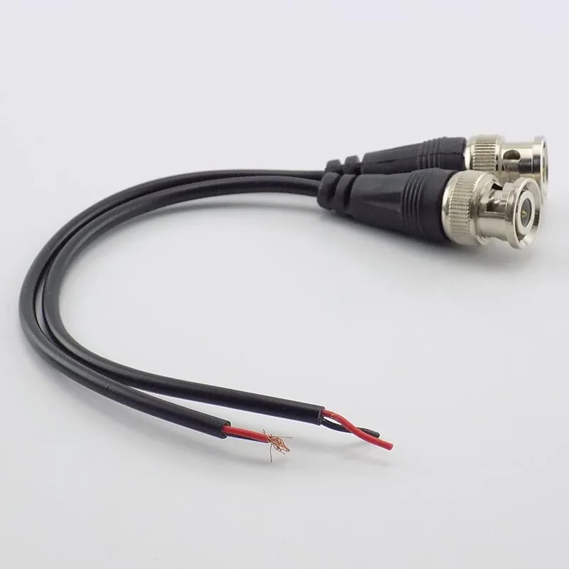 ขั้วต่อ BNC ชายกับอะแดปเตอร์หญิง DC Power Pigtail Cable Line ขั้วต่อ BNC สําหรับระบบรักษาความปลอดภัยกล้องวงจรปิด