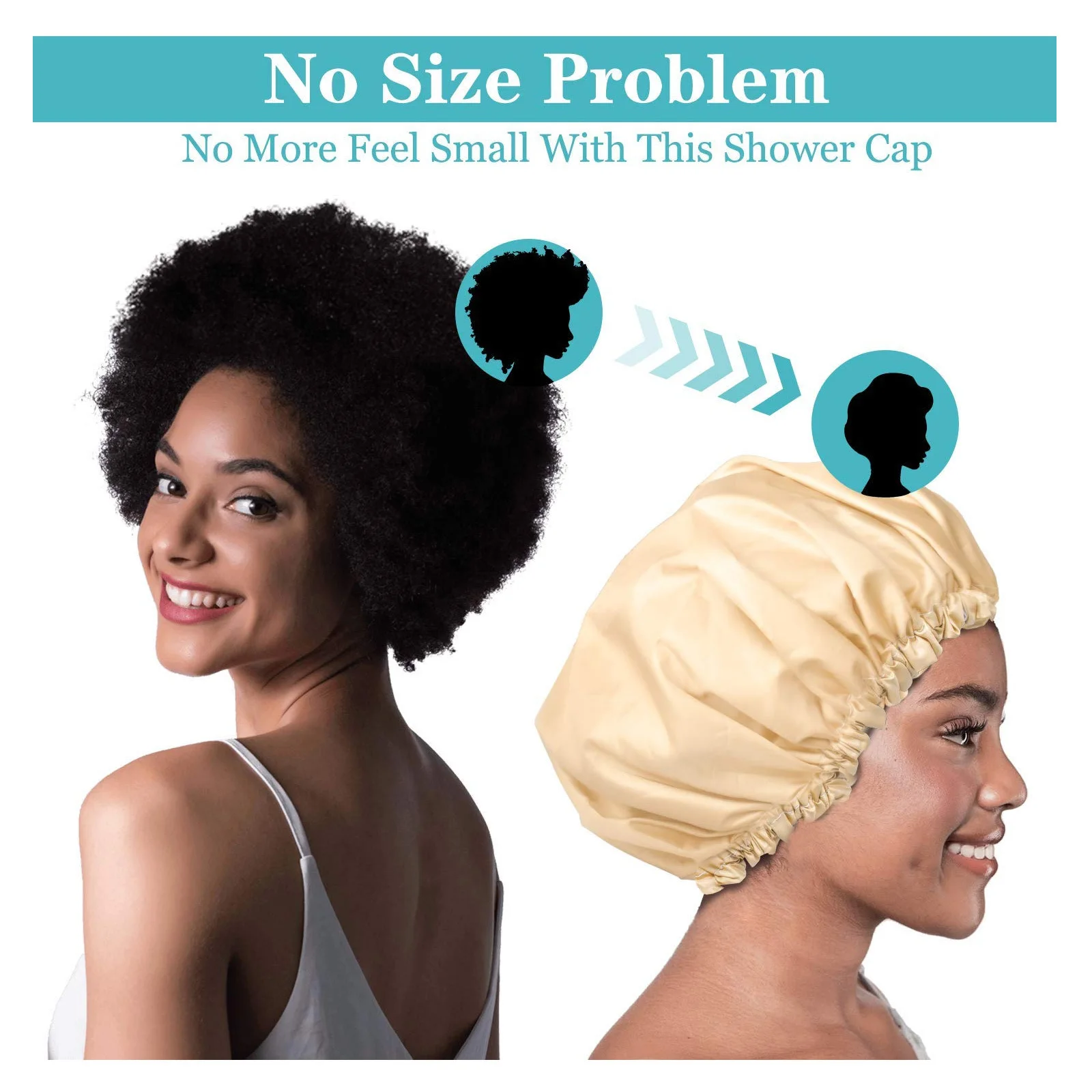 

3Pcs Shower Caps Waterproof Solid Color Elastic Bathing Caps for Women Hair Protection Makeup Removal Solid Color Shower Cap