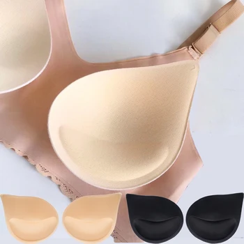 3D 푸시 업 스폰지 브래지어 패드 삽입 비키니 여성 스포츠 컵 브래지어 속옷 작은 유방 리프트 브래지어 안감 수영복 브래지어 삽입