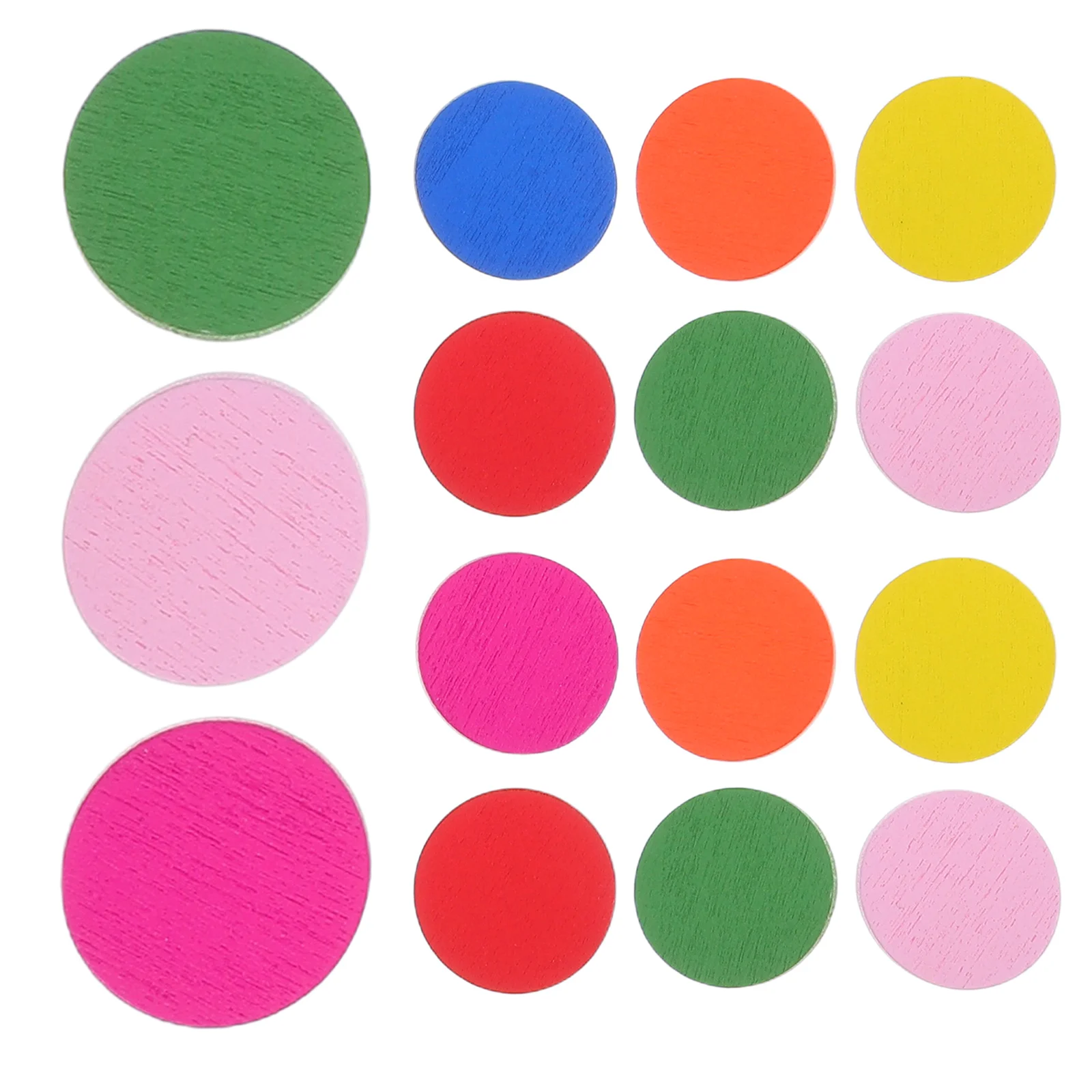 100 Pcs Colorful Wood Disc Round Pieces DIY Craft Kids Toys Montessori Math Counting Circles Educational Tools Gaming